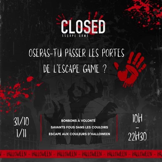 PROGRAMME DES ACTIVITÉS TOUSSAINT CHEZ CLOSED ESCAPE GAME