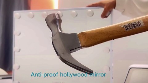 COOLJEEN Vanity Mirror with Lights and Bluetooth, Hollywood Makeup Mirror with 15 Dimmable LED Bulbs and USB Charging, 3 Color Modes Lighted Vanity Mirror, Tabletop/Wall-Mount (Shatterproof Glass)