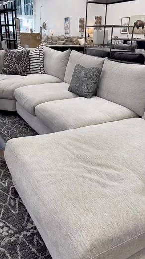 2.7K views · 12 reactions | Looking for a comfortable sectional to level up your living room? We’ve got the Wright one for you!  The Wright sectional is both comfortable and spacious with high-density foam seat cushions covered in feather and down wraps. There’s an extra-deep cuddler corner wedge and the sectional is covered in an easy-to-clean fabric. | Jerome's | Facebook