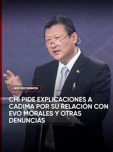 Durante el debate, el candidato Chi pidió a Miguel Cadima dar a conocer su posición sobre la p3d0f1l14 y su relación con el ex presidente Evo Morales. Ante la consulta, Cadima respondió que la p3d0fili4 “es un crimen horrible” 📲 Más información en Unitel.bo #Unitel #AsíDecidimos #Cadima #Chi #SantaCruz
