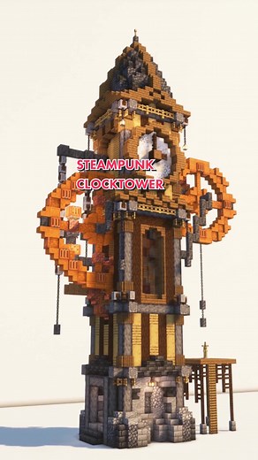 Minecraft Steampunk Clocktower #minecraft #minecraftbuilds #minecraftsurvival #minecrafters