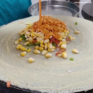 Try this delicious Mexican Dosa at Bliss Veg Resto, Raj Arcade, Mahavir Nagar,Kandivali (W) and Pradhan Ukeda, MG Road, Mulund(W) | Street Food Recipes