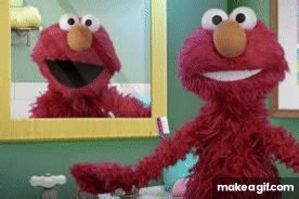 elmo brushing teath on Make a GIF