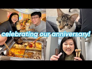 celebrating our 9 year anniversary, cat updates + get ready with me!