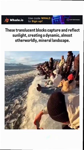 mrsx.rface on Instagram: "The post highlights Sayram Lake in Xinjiang, China, where extreme winter cold below -20°C causes the surface to freeze solid, then fracture into translucent ice slabs that refract sunlight into a shimmering, otherworldly mosaic. Accompanying video depicts a hiker edging along the unstable ice formations at dusk, revealing their fragile, jagged beauty against distant mountains and a vast frozen expanse. This annual spectacle, amplified by calm winds and slow freezing tha