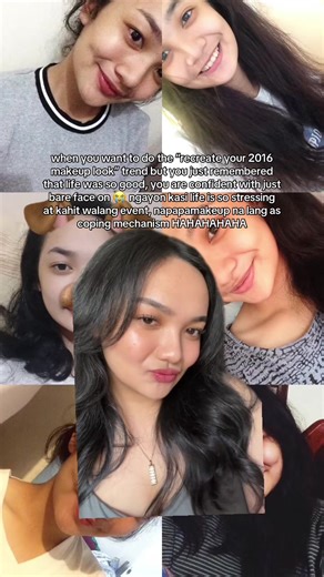 at tsaka bawal sa catholic school eme HAHAHAHA ayan narecreate ko na guys kaso kilay at lipstick lang HAHAHSKSKSK 😭 want ko recreate yung prom makeup ko na ginawa ng nasa salon kaso jusko nakakaiyak sa stress HAHAHAHA EME!!