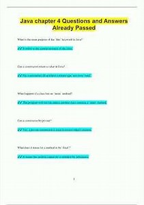 Java chapter 4 Questions and Answers Already Passed905