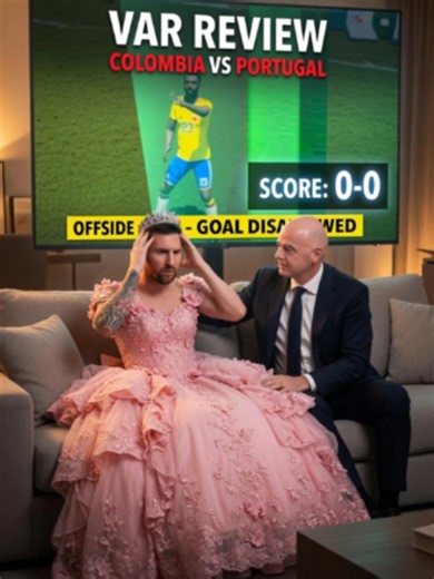 fuera de juego de colombia vz poprtugal . este video es para fines de entretenimiento #ia #infantino #messi #humor