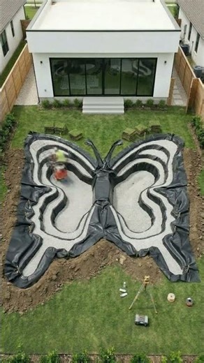 Butterfly Shaped Swimming Pool Transformation 🦋✨ | Backyard Luxury Makeover