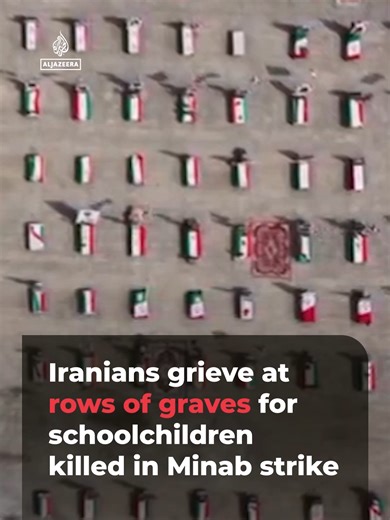 Iran has marked 40 days since a US-Israeli strike on a girls' school in Minab killed 168 people, mostly children. . An event was held to grieve and commemorate them at their gravesites.