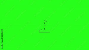 Black line election and voting 4k icon animation on Green screen background. election icon, voting icon, 4k animation, Green screen background, motion graphic, animation, alpha channel, black outline,