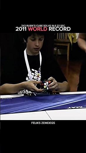 2011 Rubik’s Cube World Record 6.22 sec Solved by Feliks Zemdegs #rubikscube #worldrecord #shorts