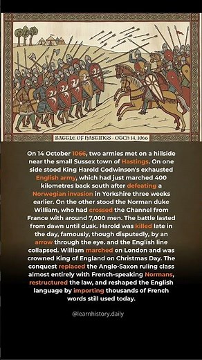 On 14 October 1066 the Battle of Hastings Gave England a New King, Language and Ruling Class