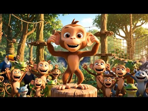 Jungle Animals Obstacle Course Monkey vs Bear vs Snake Climbing Challenge