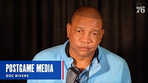 Doc Rivers addresses the media after the team improves to 14-6 and continues to lead in the league's standings. | Philadelphia 76ers