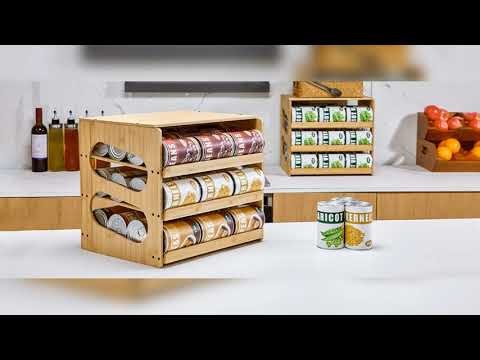 Aminigram Soup Can Organizer for Pantry – Large Capacity Slanted Can Storage Holder for ...