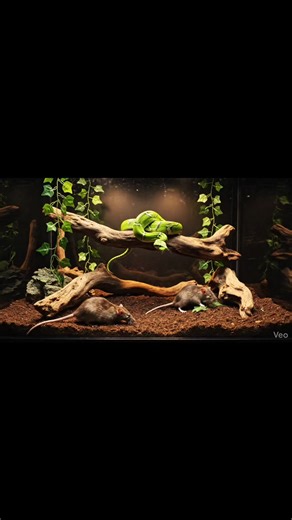 Arboreal green tree python unleashes explosive ambush strike from elevated branch inside UK studio vivarium Warning: [Warning: Live Feeding Video] This content shows animals feeding naturally as part of nature. No harm, no encouragement of violence. Educational wildlife content. #greentreepython #arborealsnake #pythonstrike #ukreptilestudio #livefeeding #snakeambush #wildlifedocumentary #exoticreptiles | Frog Feeding