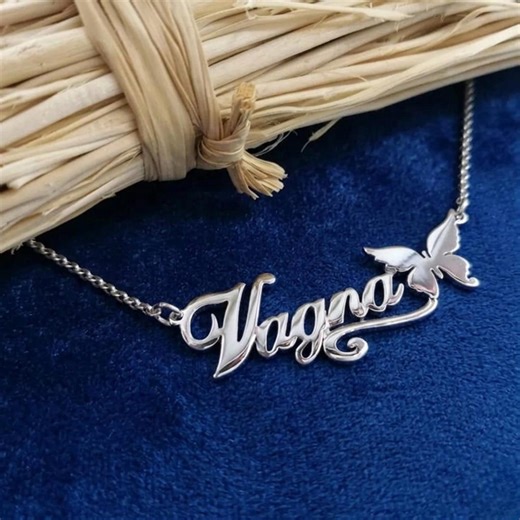 Personalized Butterfly Name Necklace, Custom Ribbon Nameplate Choker, Butterfly Jewelry for Women, Best Friend Gift, Gift for Her - Etsy