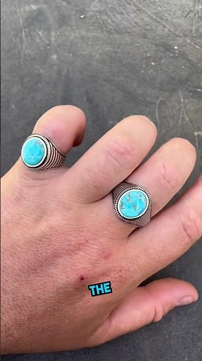 Blue Turquoise Mens 925 silver Ring - Beautiful Native American Gemstone Bought By Harlembling