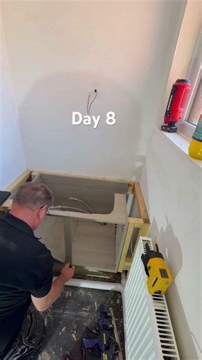 Building, lining out the basin unit piping up the digital shower in the attic. #bathroomrenovation