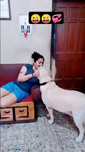 Romantic Girl Enjoys Time with Dog