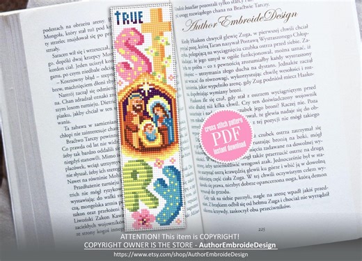 Nativity Scene Bookmark Cross Stitch Pattern PDF Download Religious Christmas Cross Stitch Chart, Christian Bookmark Pattern Digital #B564 - Etsy
