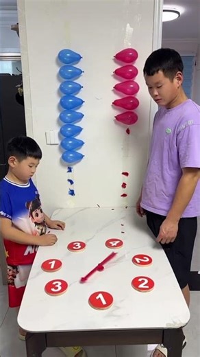 数字转盘扎气球挑战Digital turntable balloon popping challenge #familygames #孩子就是拿来玩的 #funny