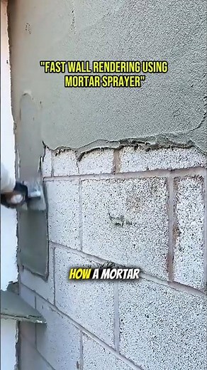 Amazing Cement Plastering Technique Using Mortar Hopper Gun | Satisfying Wall Rendering Process