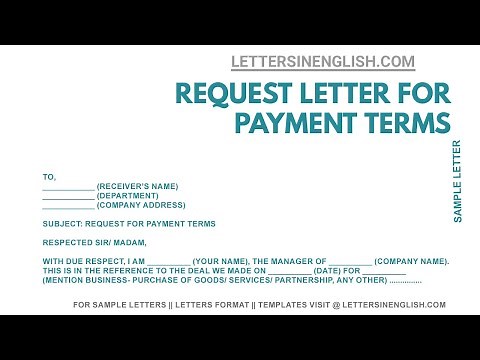 Letter of Credit Terms and Conditions – Sample Payment Terms Request Letter