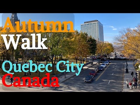 Autumn Walk Quebec City | Vieux Québec Walking Tour - Canada 4K