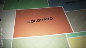 USA map turn on state of Colorado