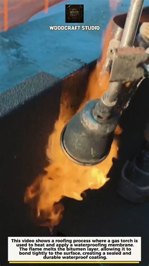 Roof Waterproofing Torch Technique #construction #roofing #shorts