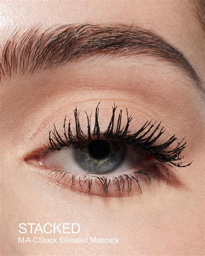 29K views · 163 reactions | BEFORE ➡️ STACKED. Watch NEW #MACStackElevated Mascara stack on +165% instant lash lift* for a wispy, fanned-out look. *Clinical testing on 32 people. | M·A·C Cosmetics | Facebook