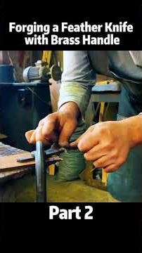 Forging a Feather Knife with Brass Handle | Part 2 . . . . #damascus #handmade #bladesmith #howitsma