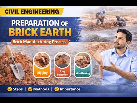 Preparation of Brick Earth | Brick Manufacturing Process| Construction Materials | Civil Engineering