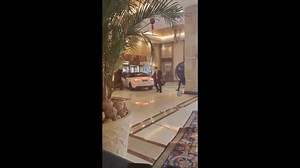 Watch: An angry guest rammed his sports car through the doors of a Shanghai hotel after arguing with staff about a missing laptop. (Videos: Twitter/Byron Wan) Read more: https://cna.asia/3QusO2o | CNA