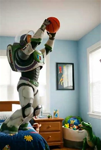 Buzz Lightyear's Epic Slam Dunk! 🏀🚀 | Toy Story Real Life Edit