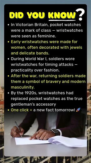 Why Did Men Refuse to Wear Wristwatches at First?