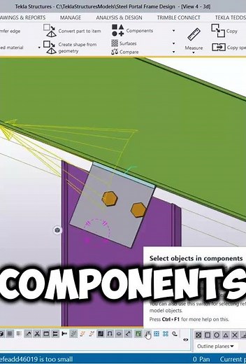 How to Create Gable Column to Beam Connection Design in Tekla Structure