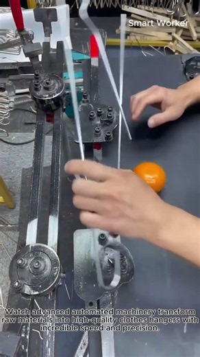 High-Speed Metal Wire Hanger Manufacturing Process #worker #process #manufacturing #tools