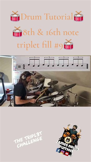 Tutorial series 27: 8th and 16th note triplet fill loops. Exercise: fill 9. Drums: Yamaha DTX10