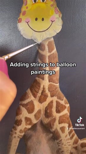 To add or not to add strings? I ask myself this several times during the painting process. I’ve settled on not adding strings to every balloon painting. But when I do add them, I’m a nervous wreck painting the line 🫣😂#acrylicpainting #paintingstruggles #balloonartist #paintingdetails #finishingtouches