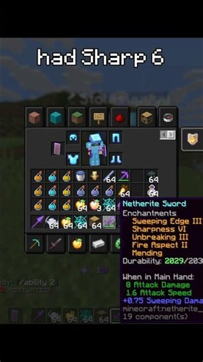 How to get Sharp 6 on your sword! #minecraftshorts #smp #minecraftsmp