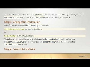 Accessing BottomNavigationView Variables from Another Activity in Android/Java