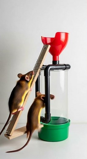 Funny! Mice watch first then rush into clear escape route #funny #mice #pets