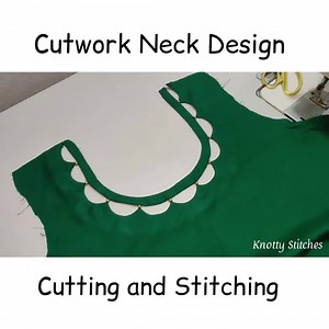 112K views · 7.6K reactions | Cutwork Neck Design with beads Cutting and Stitching #sewing #diy #cuttingandstitching #neckdesigns | Knotty Stitches | Facebook