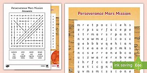 Perseverance Mars Mission Word Search