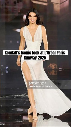 Kendall Jenner Stuns in White Gown at L’Oréal Paris 2025 Runway #kendalljenner #shorts #runway