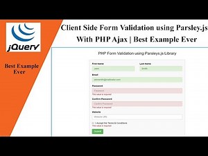 Client Side Form Validation using Parsley.js with PHP Ajax | Best Example Ever | With Source Code 🔥