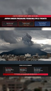 🇯🇵 TRIPLE ALERT IN JAPAN 🌋 Sakurajima has erupted in Kyushu. Ash blasted 1,800 meters into the air. Lava is active. The warning level has been raised and the eruption is ongoing. 🌋 Shinmoedake is growing more dangerous. After weeks of unrest, officials now say they cannot forecast what happens next. Ash plumes have reached five thousand meters. Fresh magma is rising. Access is restricted. 🚨 In Tokyo, flood sirens were triggered after intense rainfall hit parts of the city. Over fifty millim